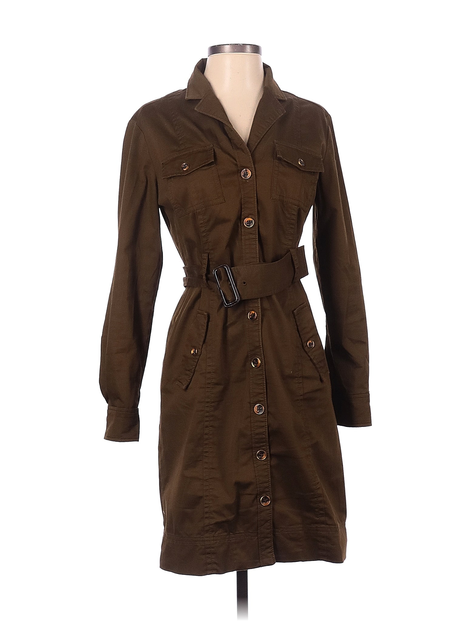 Chemise Banana Republic Heritage Pima Coton – Mélange Beige & Marron (Taille L, Manches Longues)
