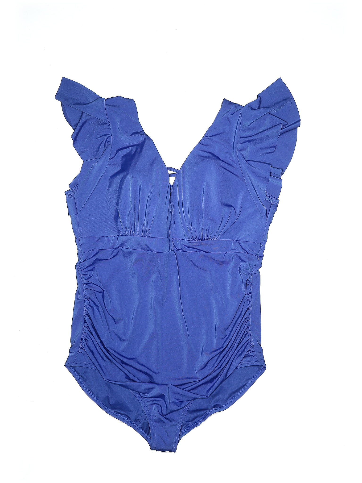 Swim by Cacique Solid Blue One Piece Swimsuit Size 20 (Plus) 52 off