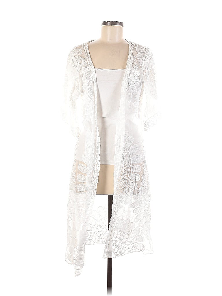 Rebellion Again Solid White Kimono Size L - 54% off | thredUP