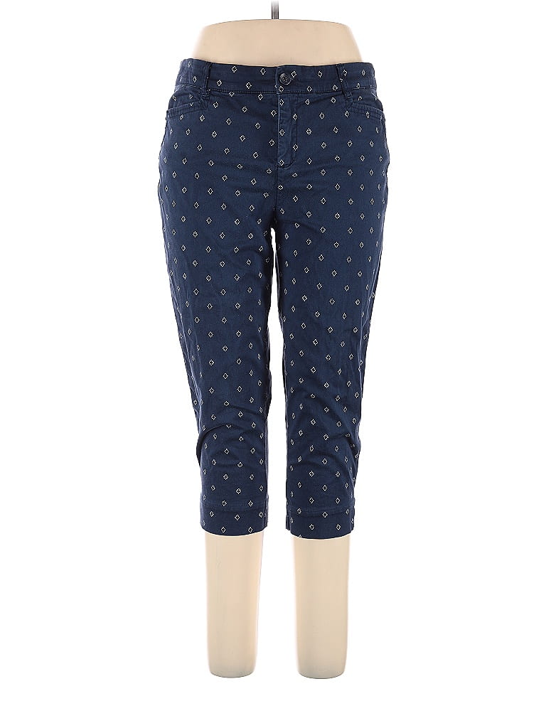 Intro Love Hearts Stars Polka Dots Blue Casual Pants Size 14 (petite) - photo 1