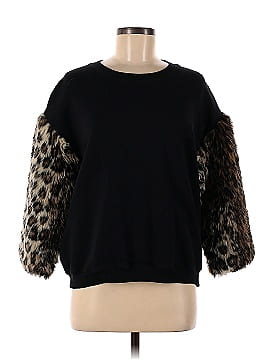 Harvey Faircloth Faux Leopard Sleeve Sweatshirt (view 1)