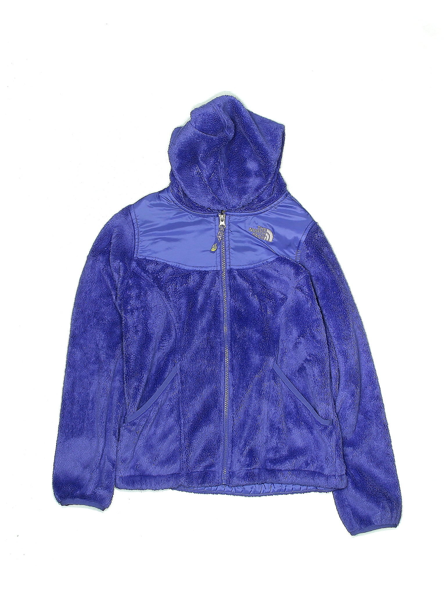 The North Face 100 Polyester Solid Blue Fleece Jacket Size L (Youth