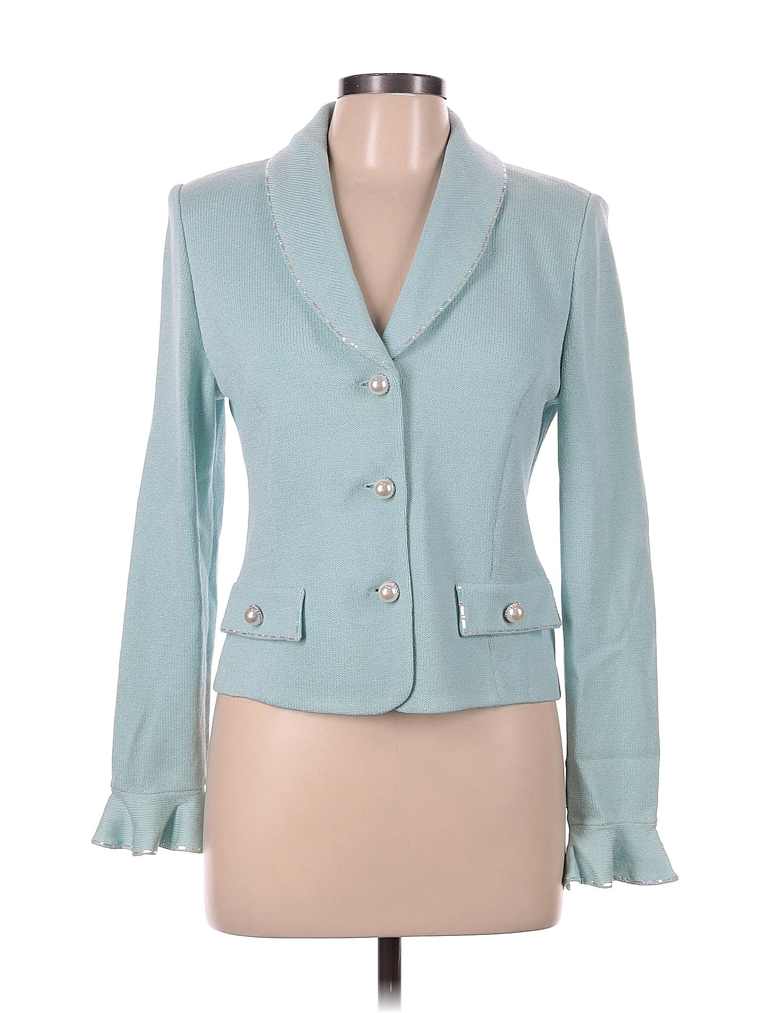 St. John Solid Teal Jacket Size 8 86 off thredUP