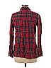 Topshop 100% Baumwolle Plaid Red Long Sleeve Button-Down Shirt Size 4 - photo 2