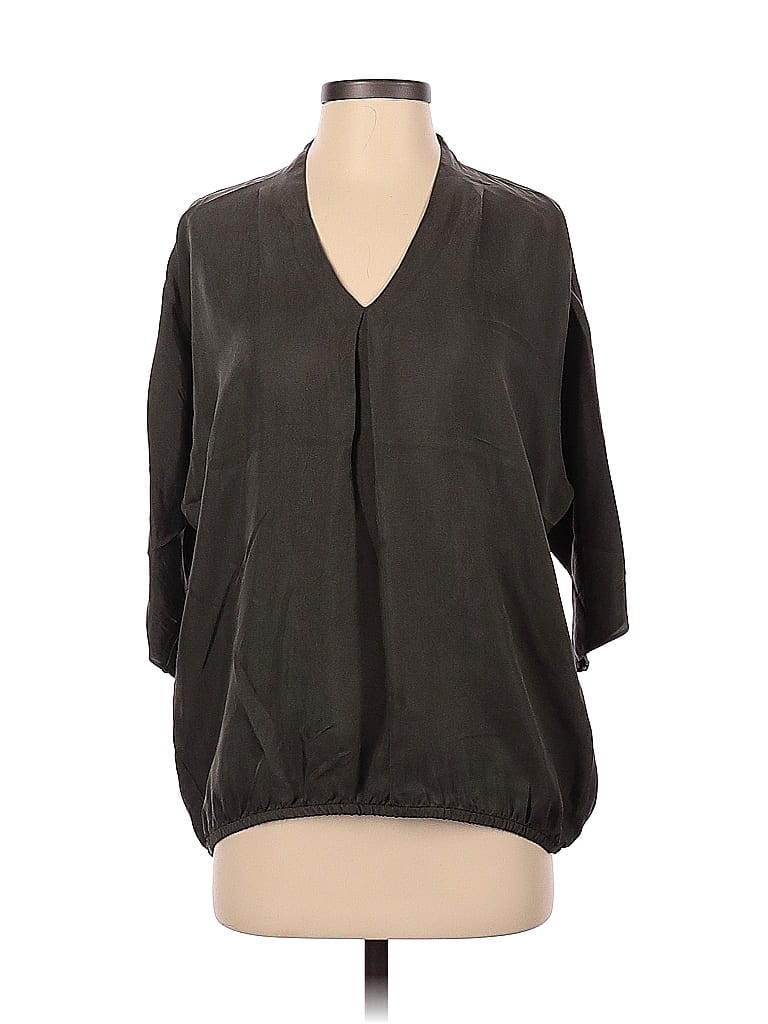 Pre-owned W By Worth Short Sleeve Blouse In Black