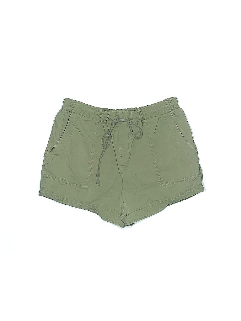 Unbranded 100% Cotton Solid Green Shorts Size L - photo 1