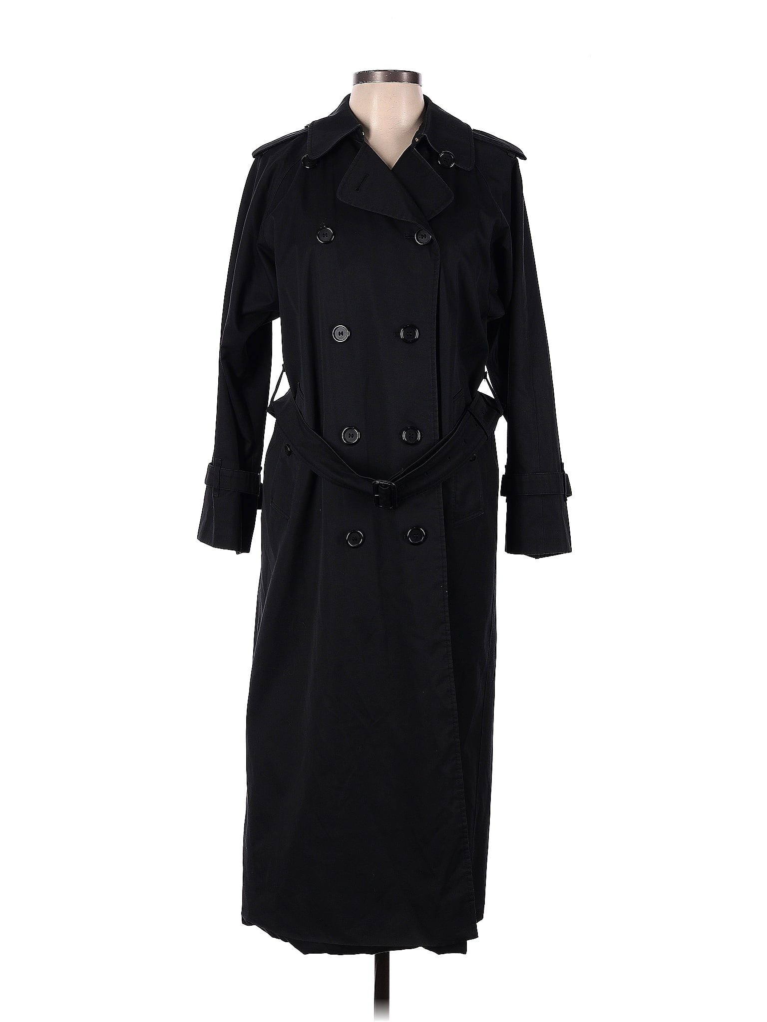 Burberry Solid Black Vintage Trenchcoat Size L - 69% off | thredUP