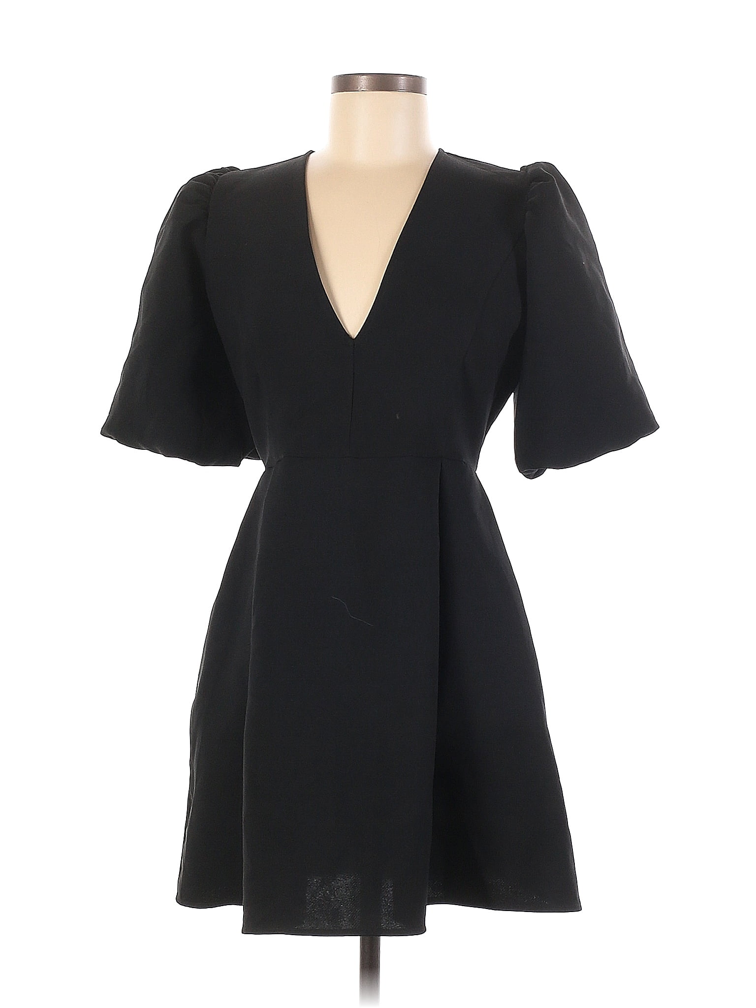 Zara 100 Polyester Solid Black Casual Dress Size M 46 Off Thredup