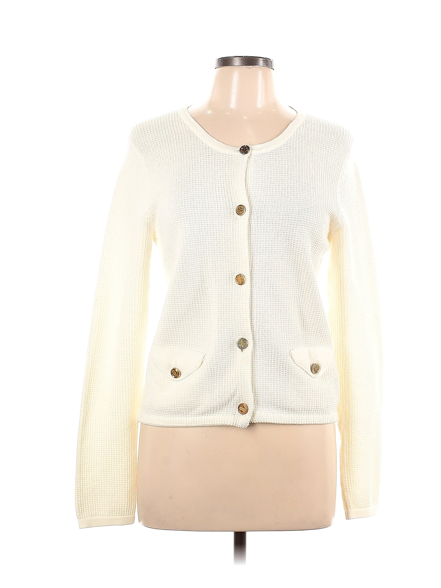 Sweater Cardigan Designer By Lilly Pulitzer In White, Size: M main image 1