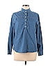 J.Crew 100% Cotton Blue Long Sleeve Blouse Size 7 - photo 1