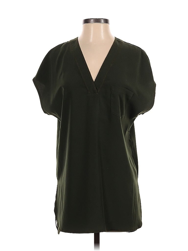 Pre-owned W By Worth Short Sleeve Blouse In Green