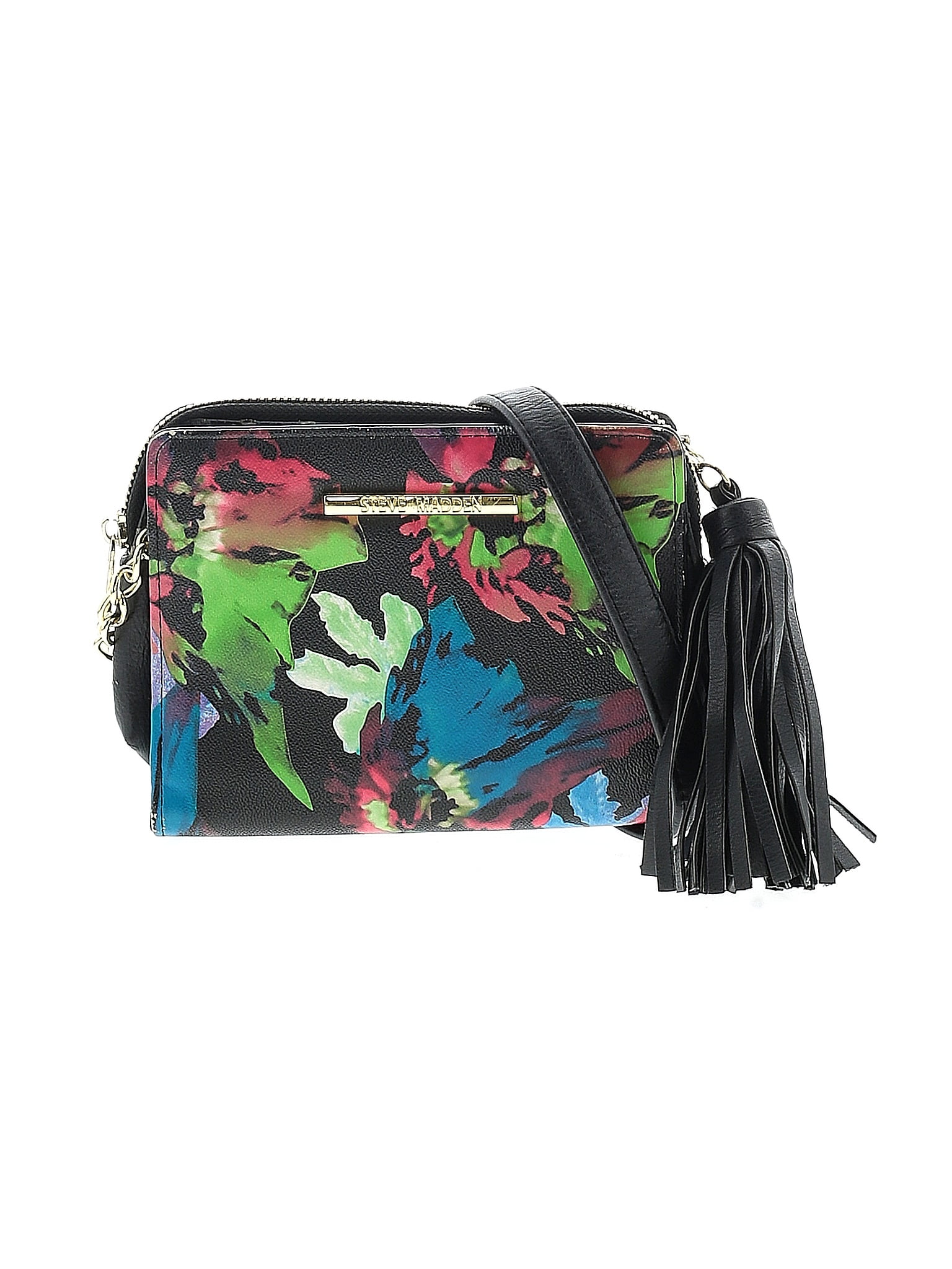 Steve Madden Floral Multi Color Black Crossbody Bag One Size 62 off