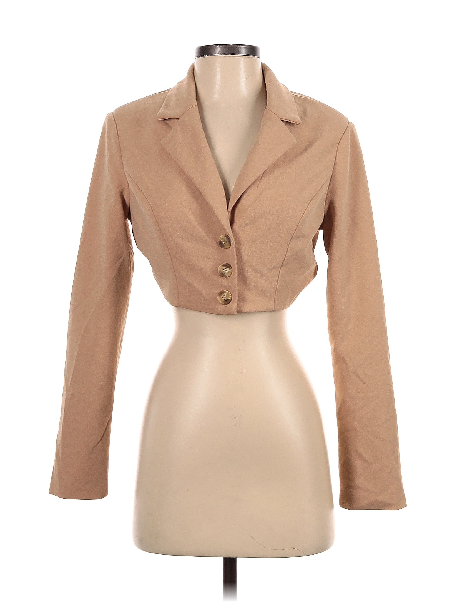 For Love And Lemons 100 Polyester Solid Tan Blazer Size Xs 82 Off