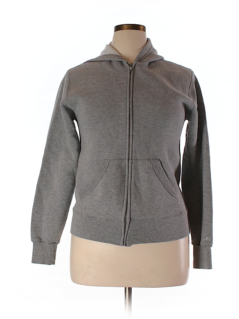 Russell Athletic 100% Cotton Solid Gray Zip Up Hoodie Size L - 97% off ...