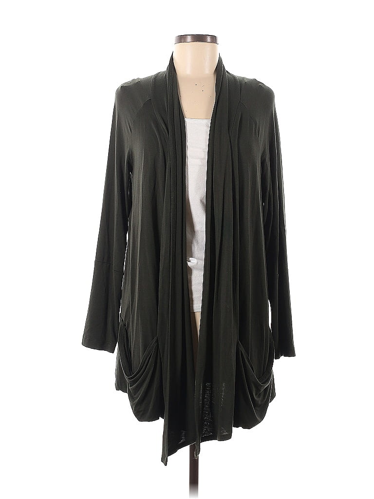 LOGO by Lori Goldstein Color Block Solid Black Cardigan Size M - 74% ...