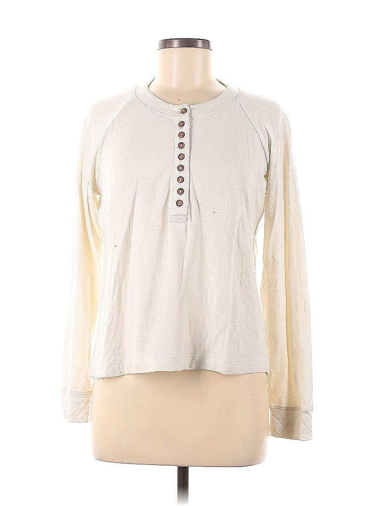 Faherty Color Block Ivory Long Sleeve Henley Size M - 71% off | thredUP