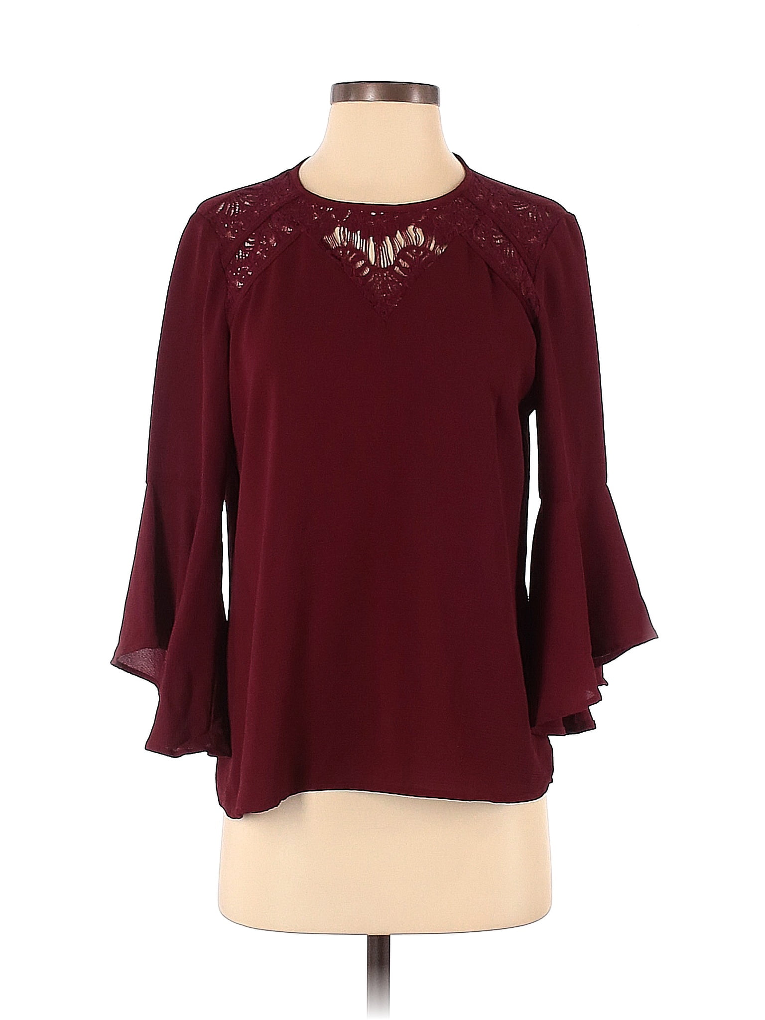 41hawthorn Maroon Burgundy Long Sleeve Blouse Size S 67 Off Thredup