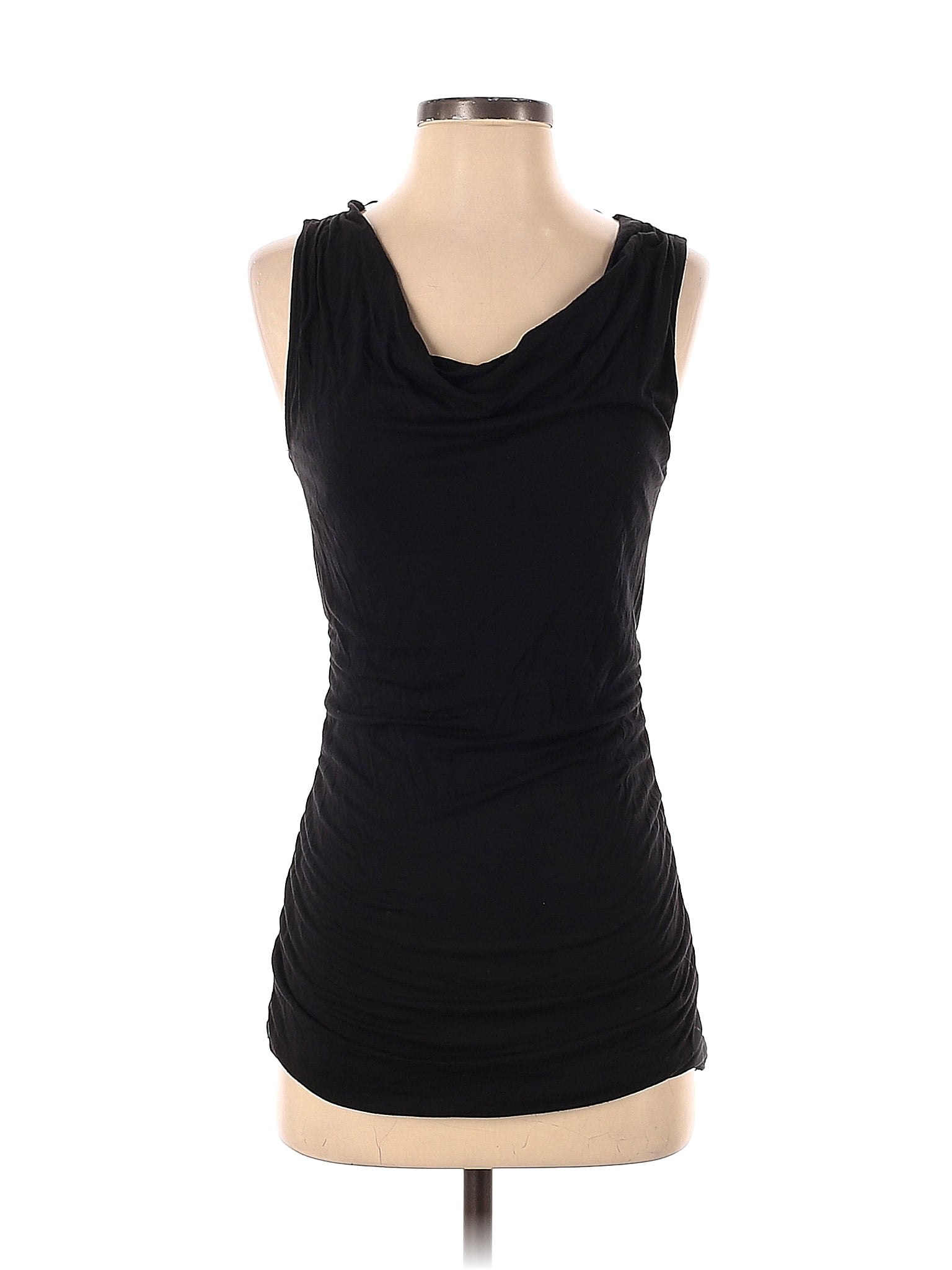 Inc International Concepts 100 Rayon Solid Black Sleeveless Top Size S