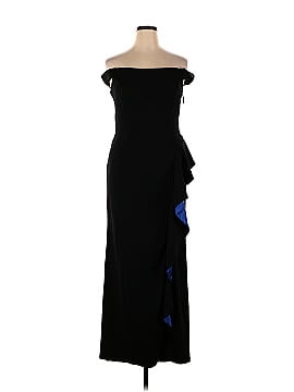 Slate & Willow Cobalt Contrast Ruffle Gown (view 1)