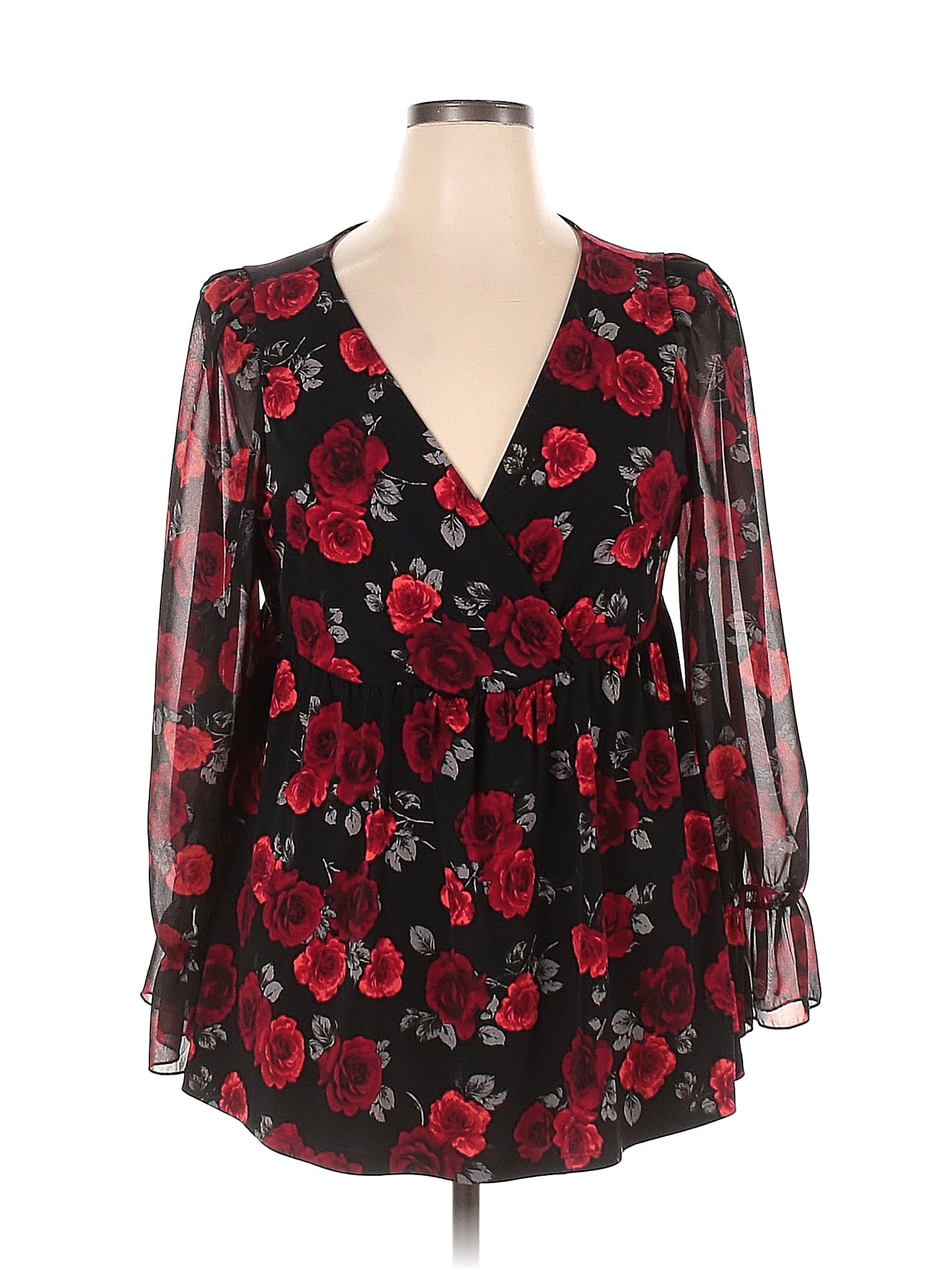 Chemisier Femme From Angeles By Bus Stop – Rose, Résille, Découpes, Strass, Taille 1X