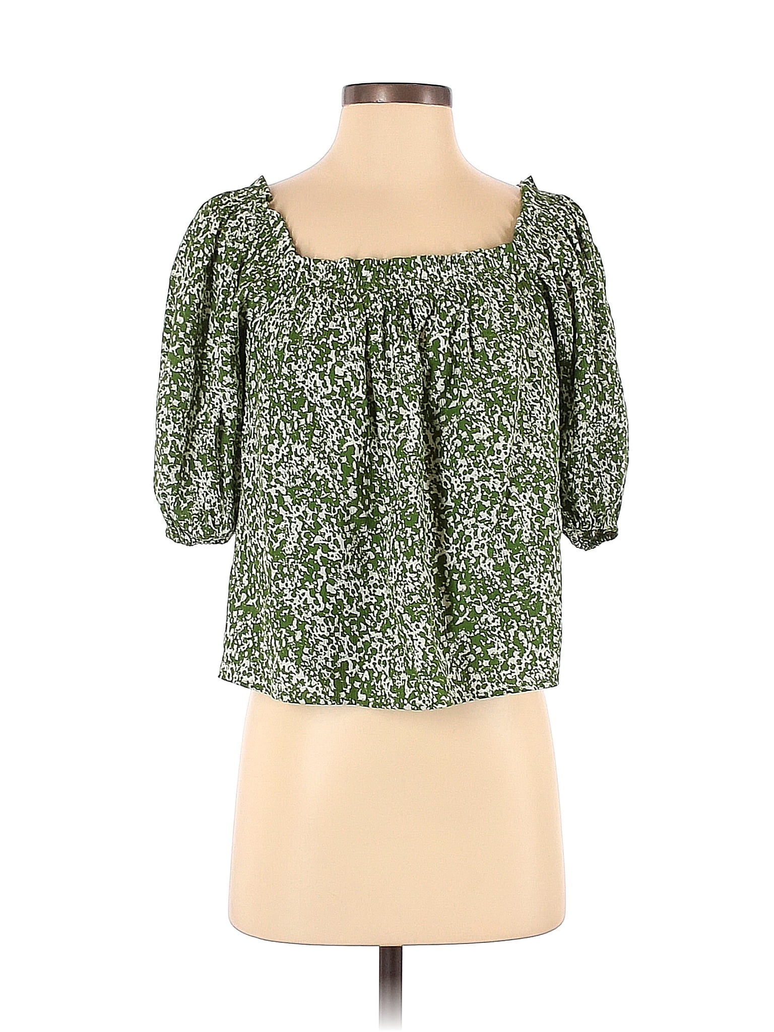 Abercrombie & Fitch Green Short Sleeve Blouse Size XS 60 off thredUP