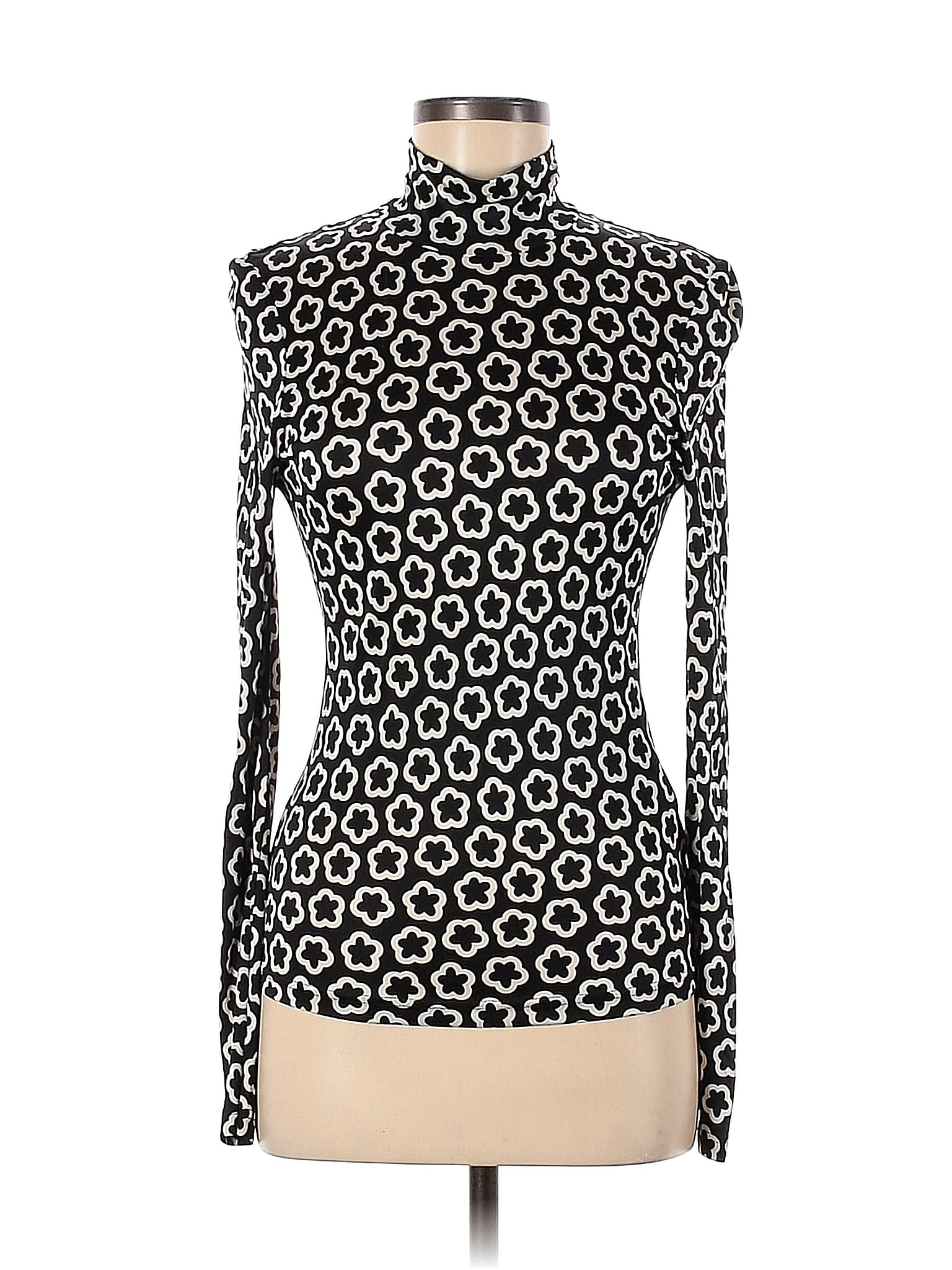 Tory Burch Polka Dots Black Little Flower Turtleneck Size 6 - 81% off ...