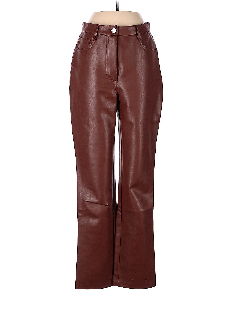 Wilfred 100% Polyurethane Solid Brown Faux Leather Pants Size 4 - 69% ...