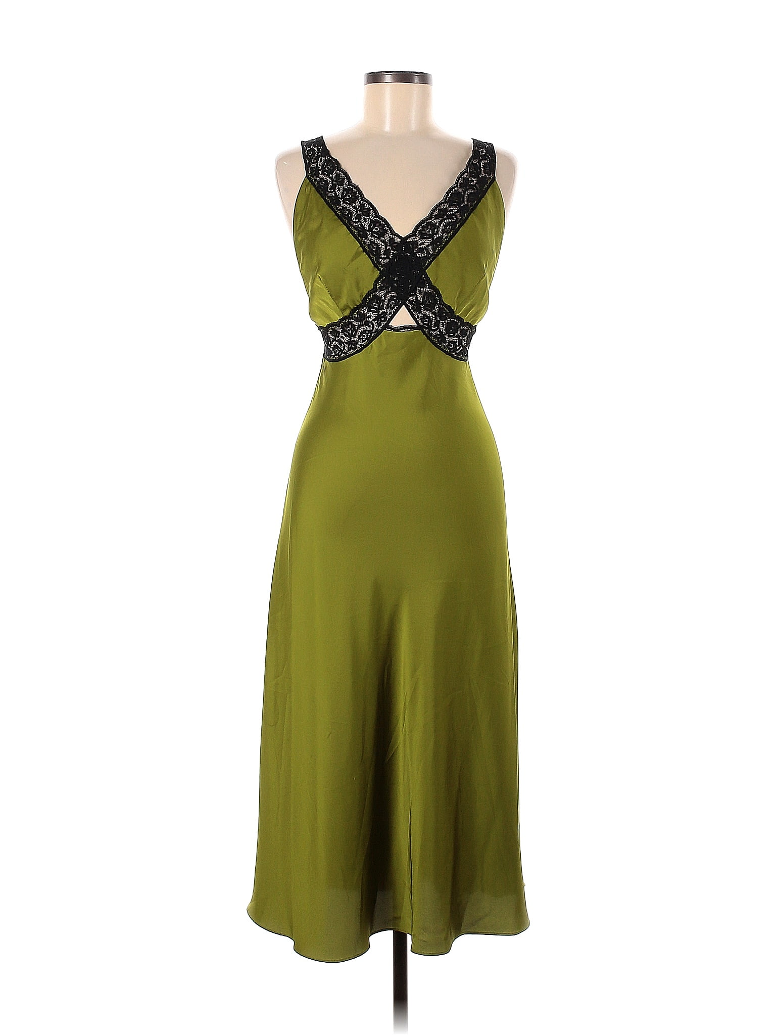 Samantha Sipos Solid Green Nasrin Slip Dress Size S - 81% off