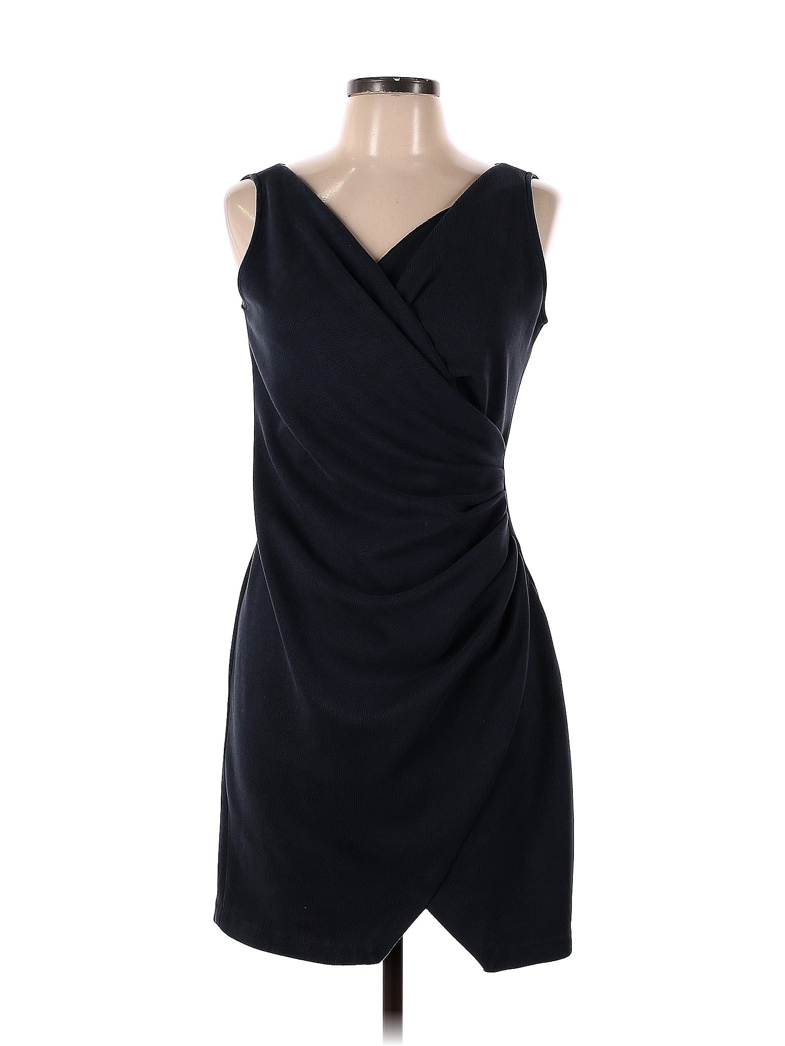 Slate & Willow Solid Black Navy Ruched Maternity Dress Size L - 77% off