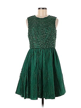 ML Monique Lhuillier Ivy Green Lace Dress (view 1)