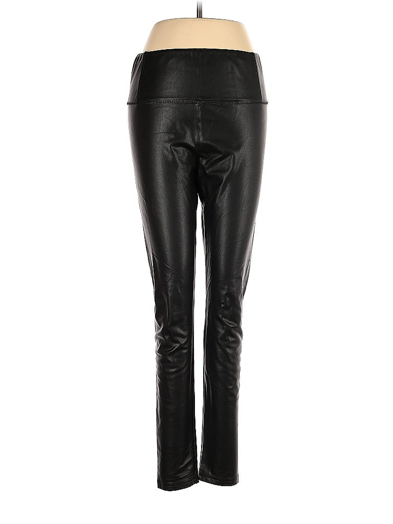 7 For All Mankind 100% Polyurethane Solid Black Faux Leather Pants Size ...