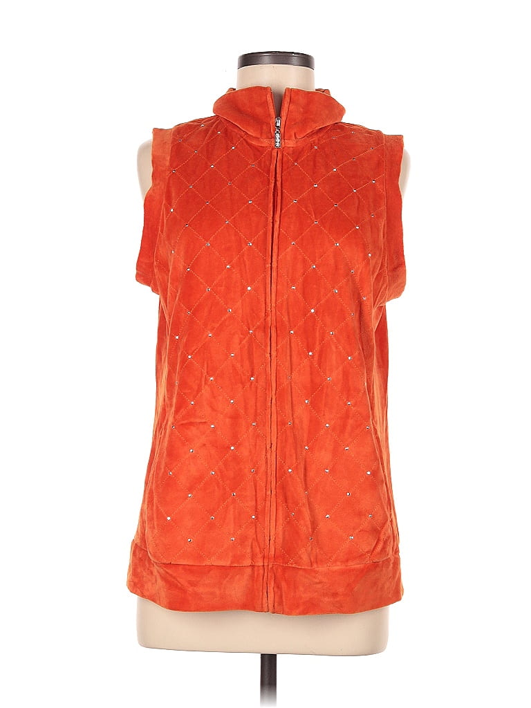Pre-owned Quacker Factory Vest In Orange