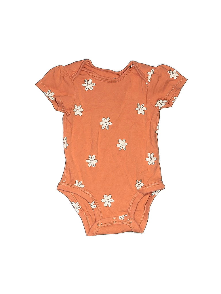 CARTER'S Pre-owned Babies' Short Sleeve Onesie In Orange