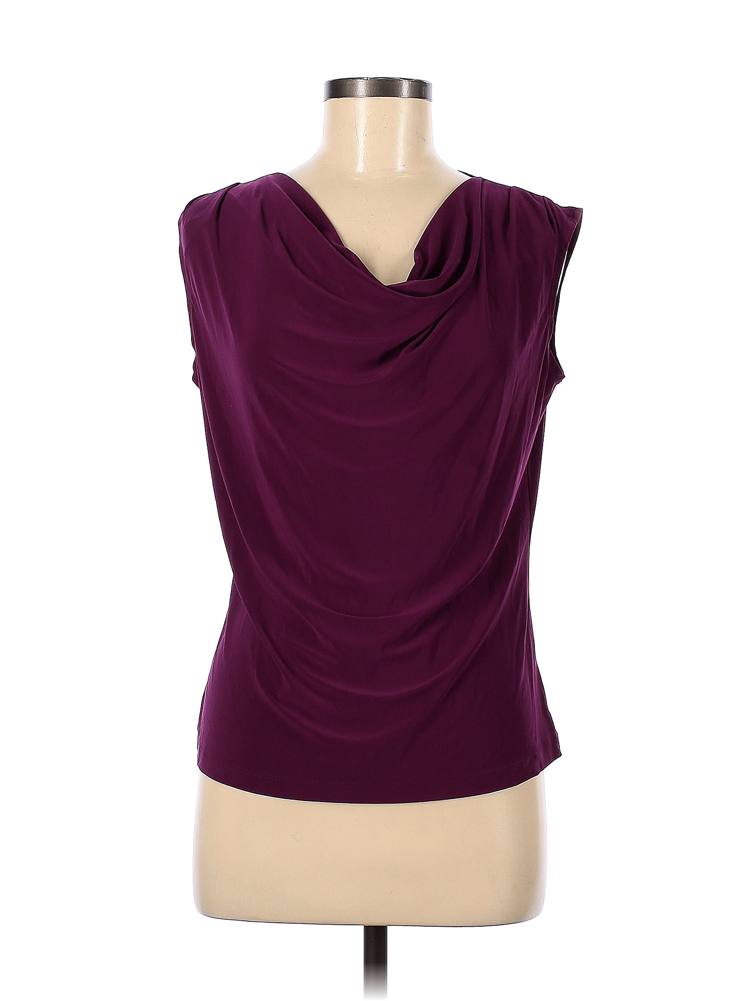 DressBarn Solid Purple Burgundy Sleeveless Top Size M - 52% off | thredUP