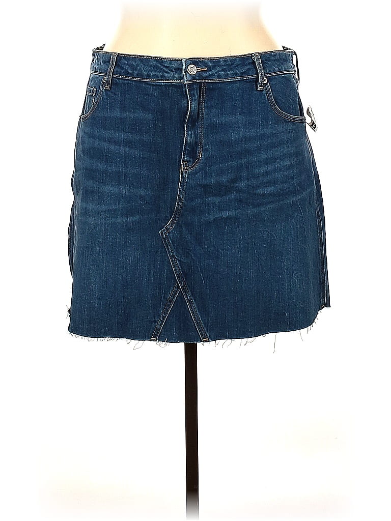 Old Navy Solid Blue Denim Skirt Size 16 - 72% off | thredUP