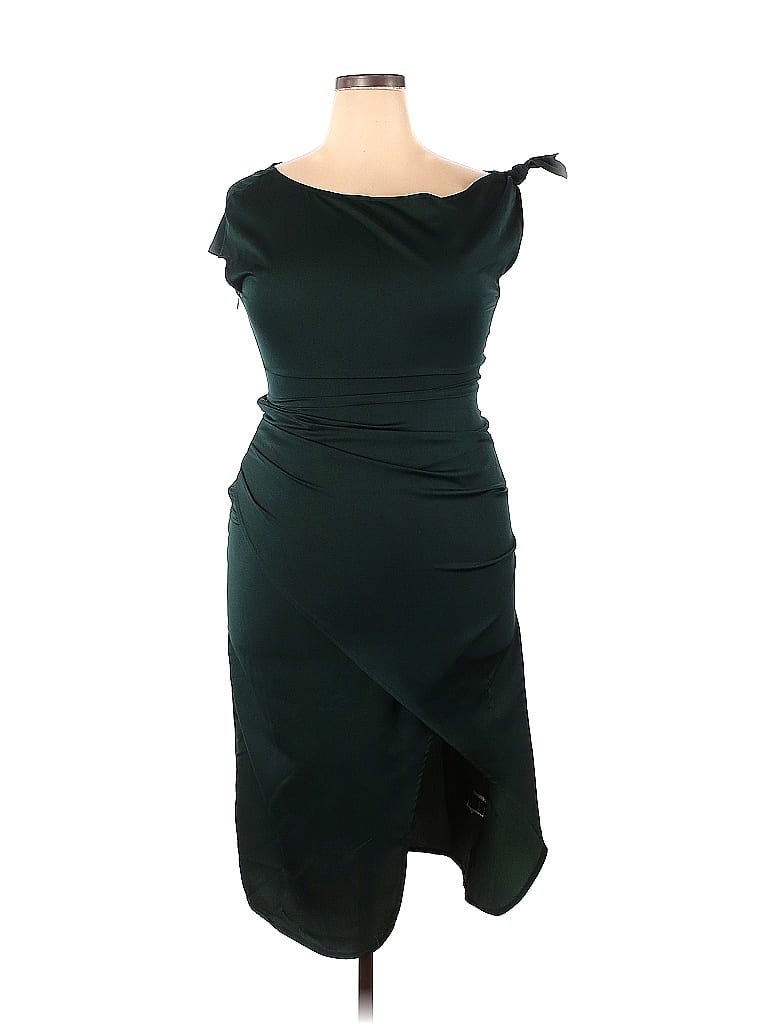 Shein Solid Green Cocktail Dress Size 12 42 off thredUP