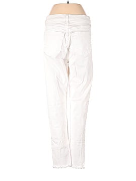 Ann Taylor LOFT Frayed High Rise Skinny Jeans in White (view 2)