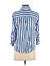 lost & wander 100% Rayon Stripes Blue Long Sleeve Button-Down Shirt Size S - photo 2