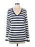 Tommy Hilfiger 100% Cotton Stripes Blue Pullover Sweater Size L - photo 1