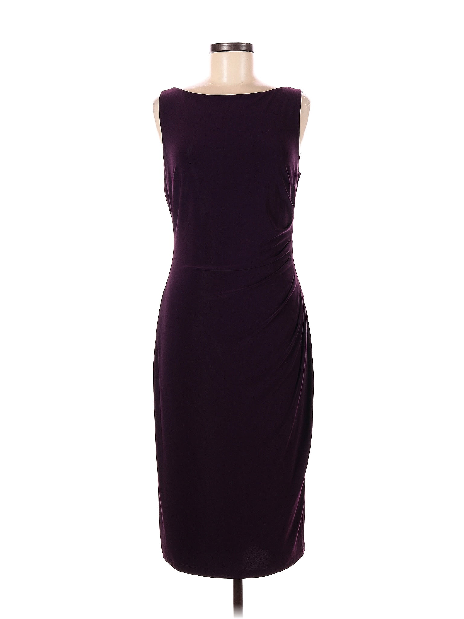Lauren by Ralph Lauren Solid Purple Burgundy Casual Dress Size 8 - 75% ...