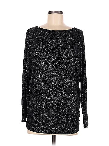 Jennifer Lopez Polka Dots Black Long Sleeve Top Size M - 55% off