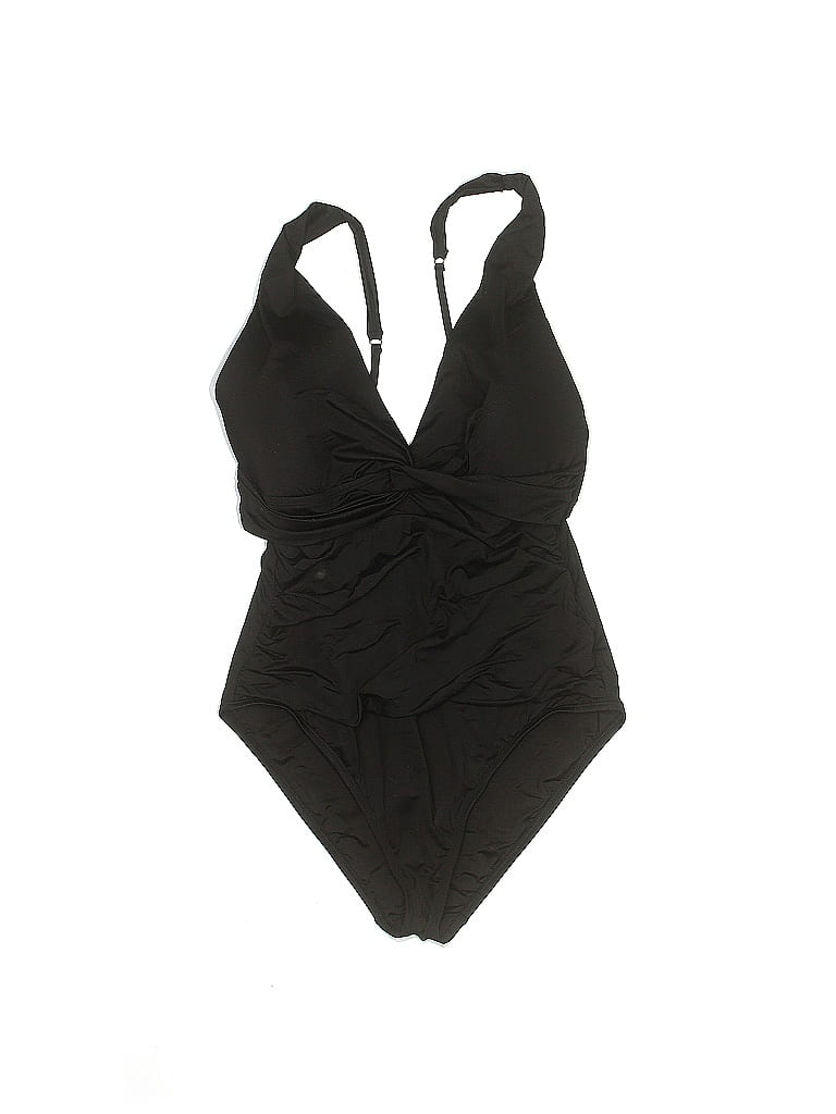 La Blanca Solid Black One Piece Swimsuit Size 14 53 off thredUP