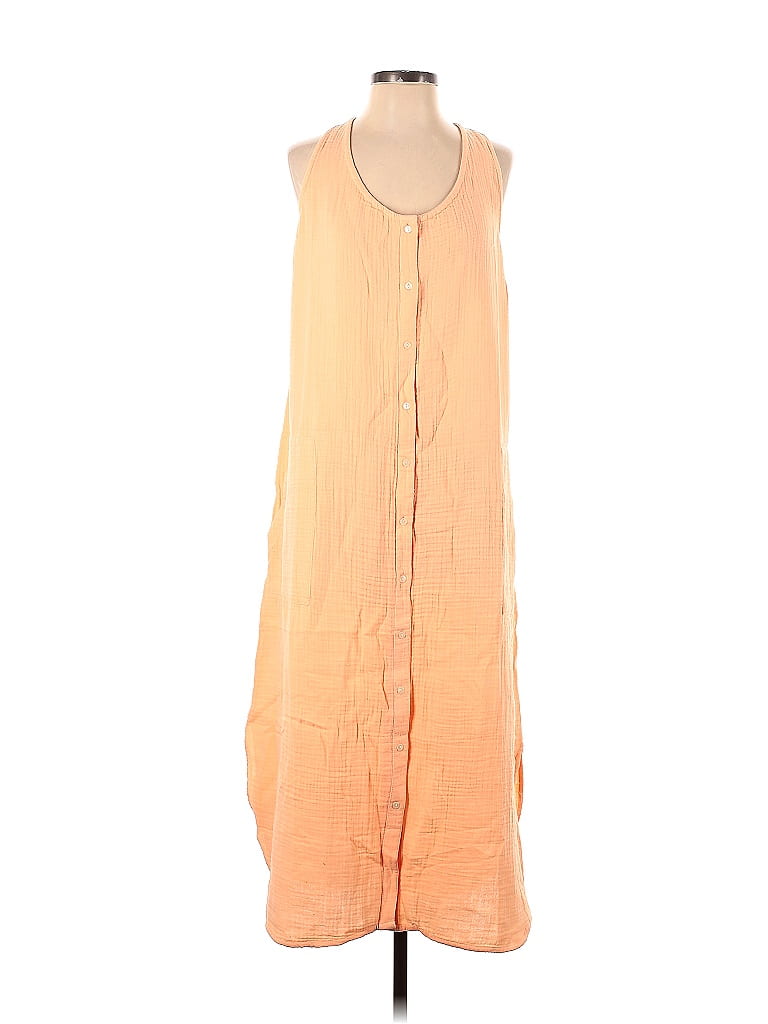 Lou & Grey 100% Cotton Solid Orange Casual Dress Size S - 67% off | ThredUp