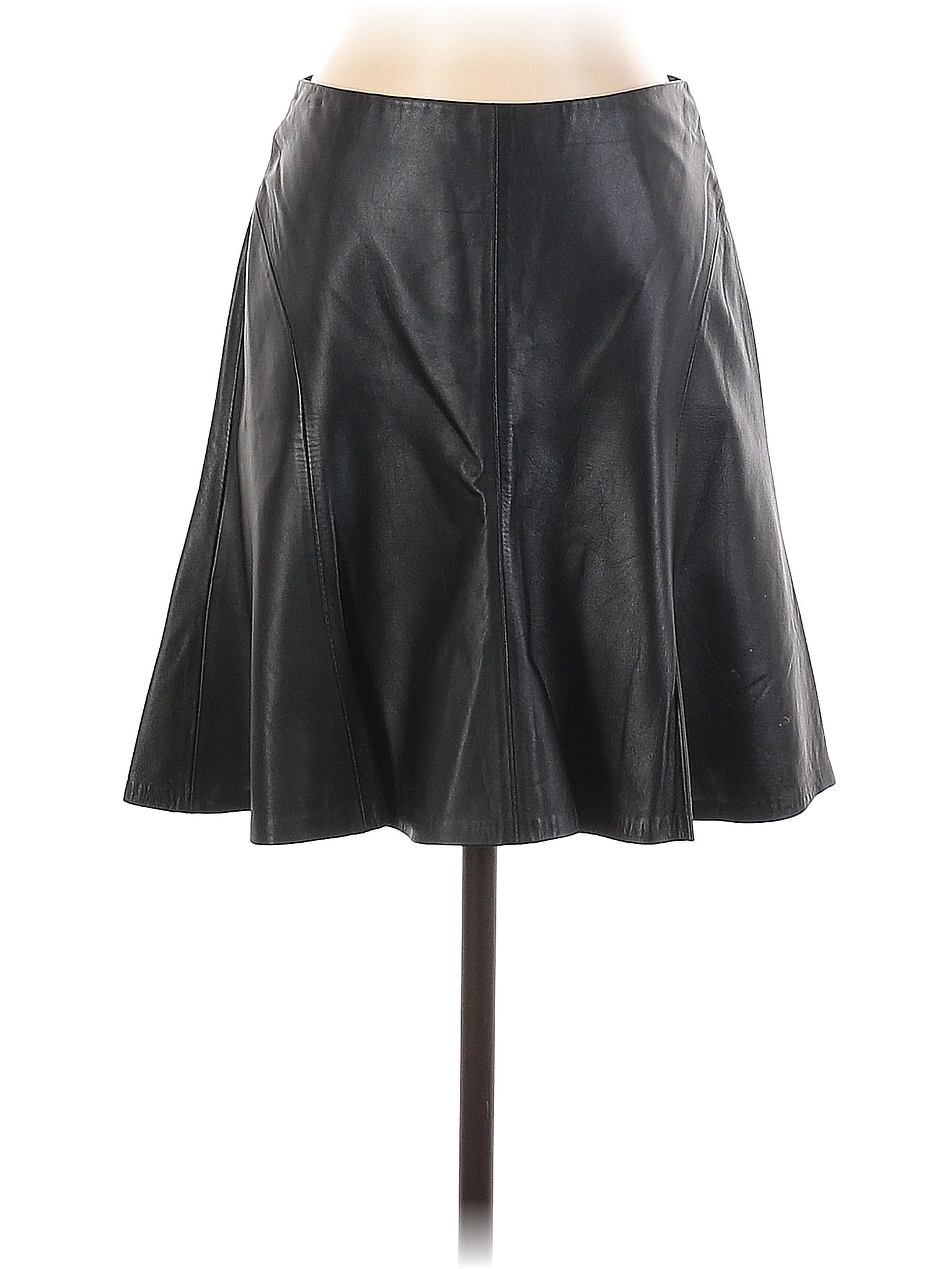 NANETTE Nanette Lepore 100% Leather Solid Black Leather Skirt Size 4 ...