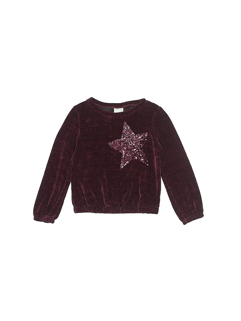 Jumping Beans 100% Polyester Stars Burgundy Pullover Sweater Size 5 - photo 1