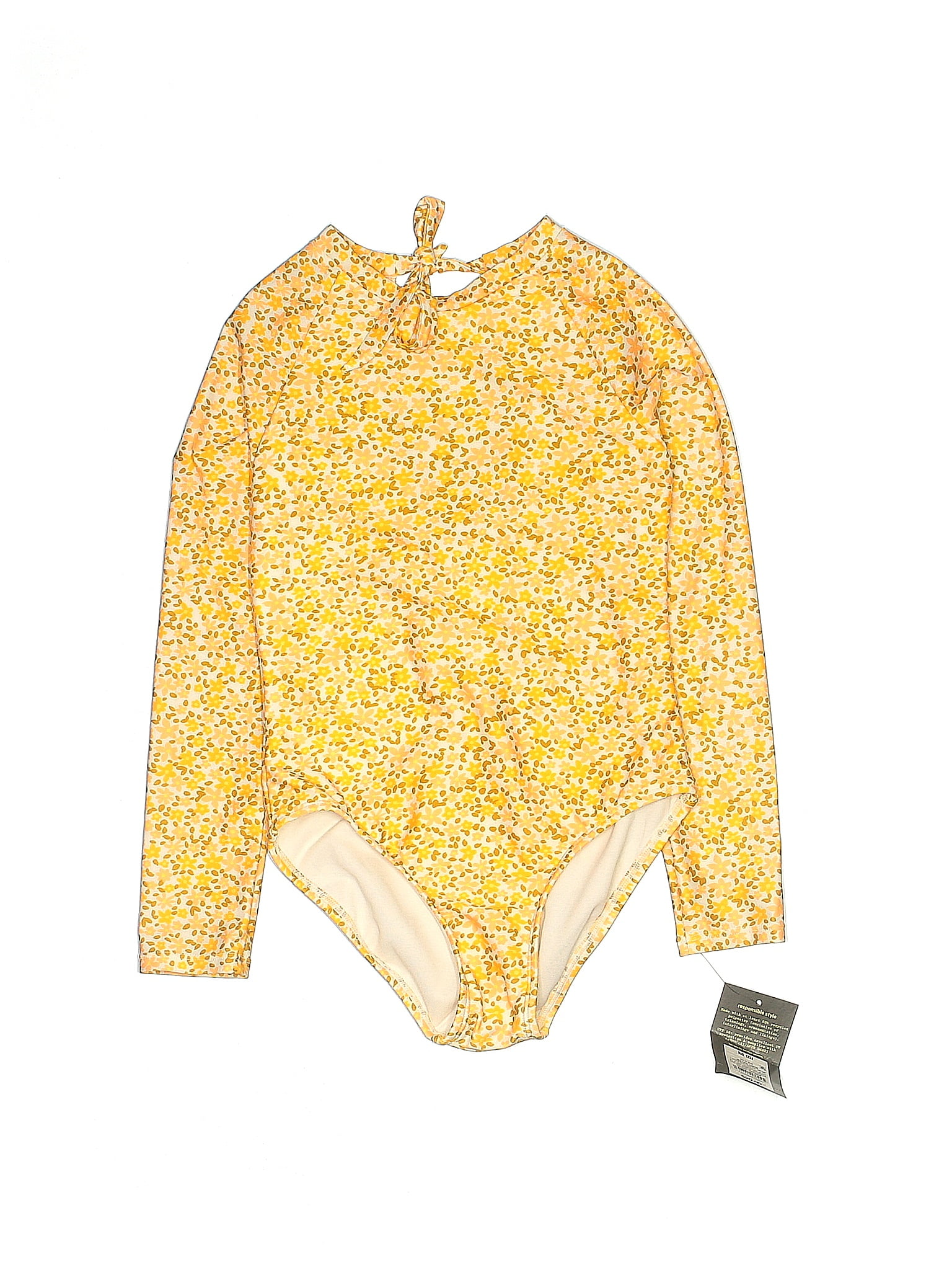 Art Class Floral Yellow One Piece Swimsuit Size 8 20 off thredUP