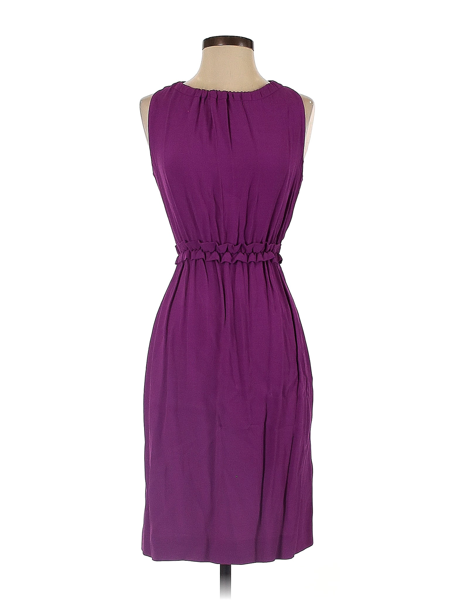 Kate Spade New York 100 Viscose Solid Purple Casual Dress Size XS 77