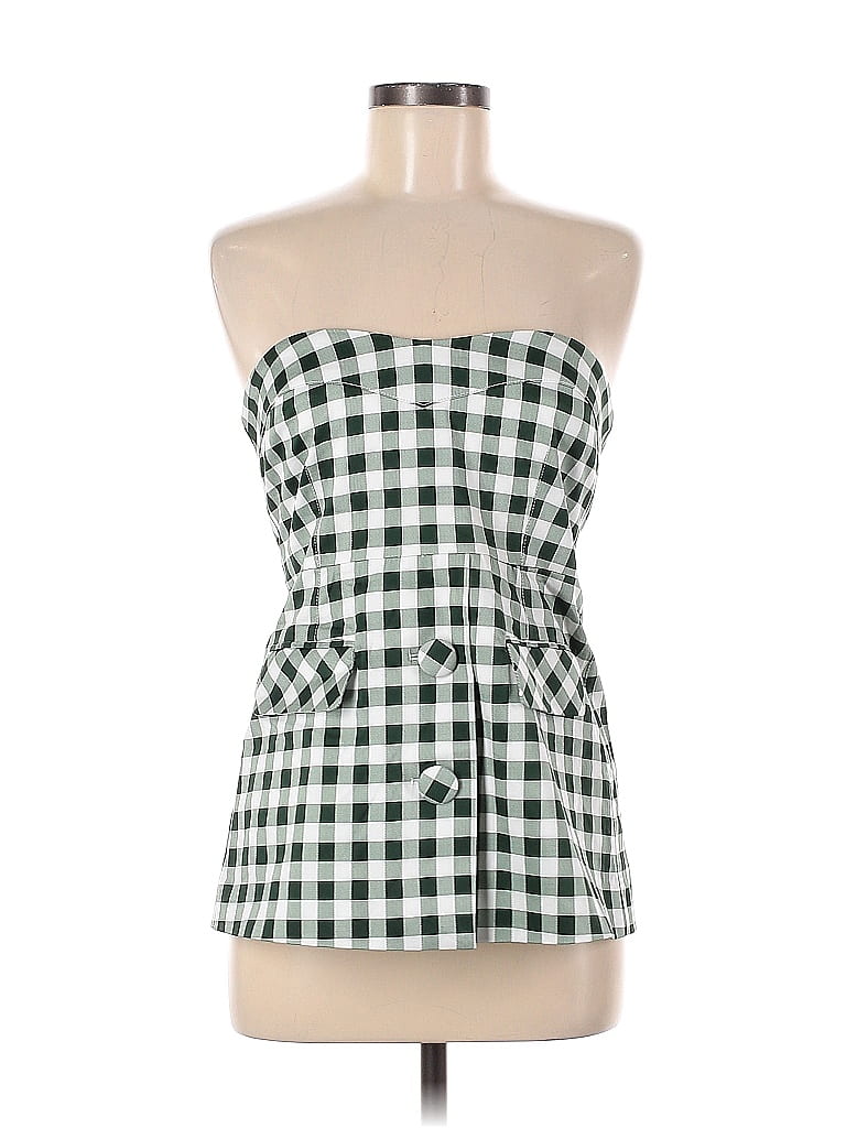 Top Péplum Next Step Imprimé Vichy/fruits Style Rétro - Taille 8, Col V Et Manches Ouvertes