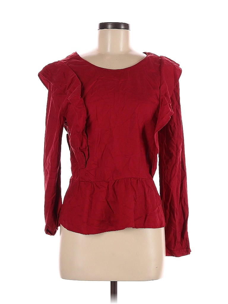 Zara Basic Red Long Sleeve Blouse Size M - photo 1