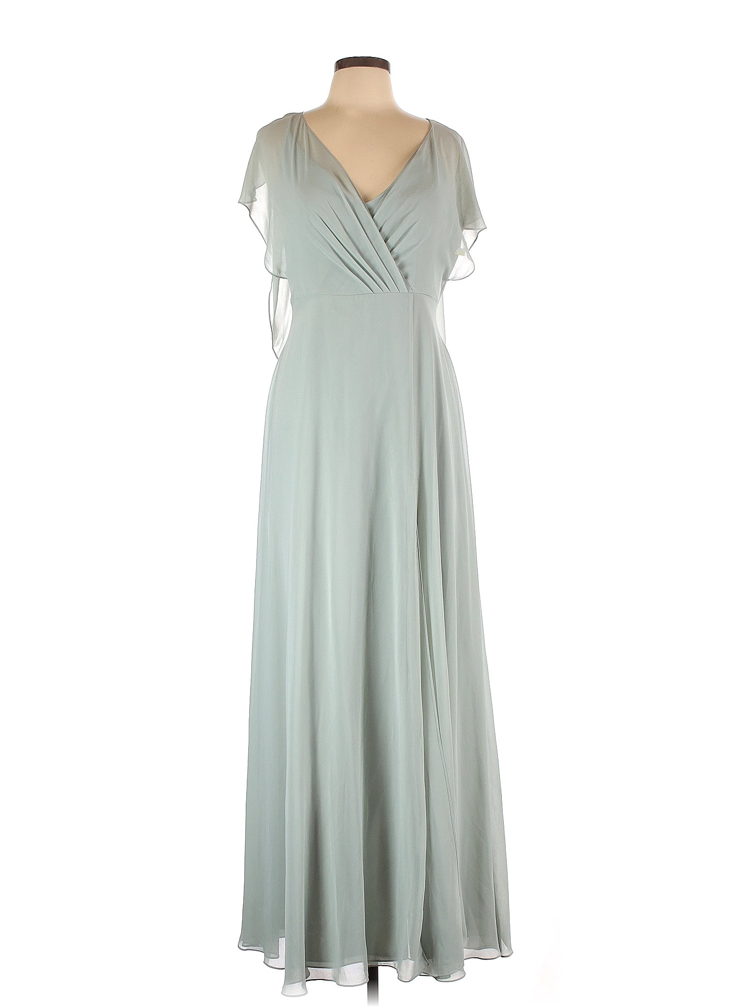 Jenny Yoo Collection 100 Polyester Solid Gray Cocktail Dress Size 10